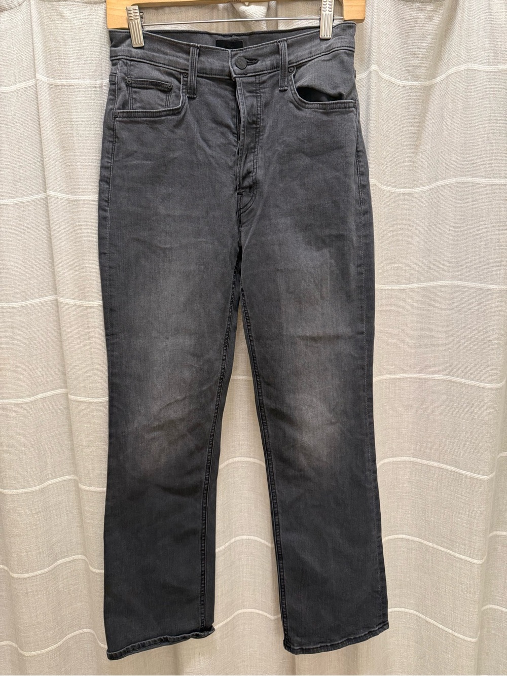 MOTHER Women's Straight Jeans in Washed Black
